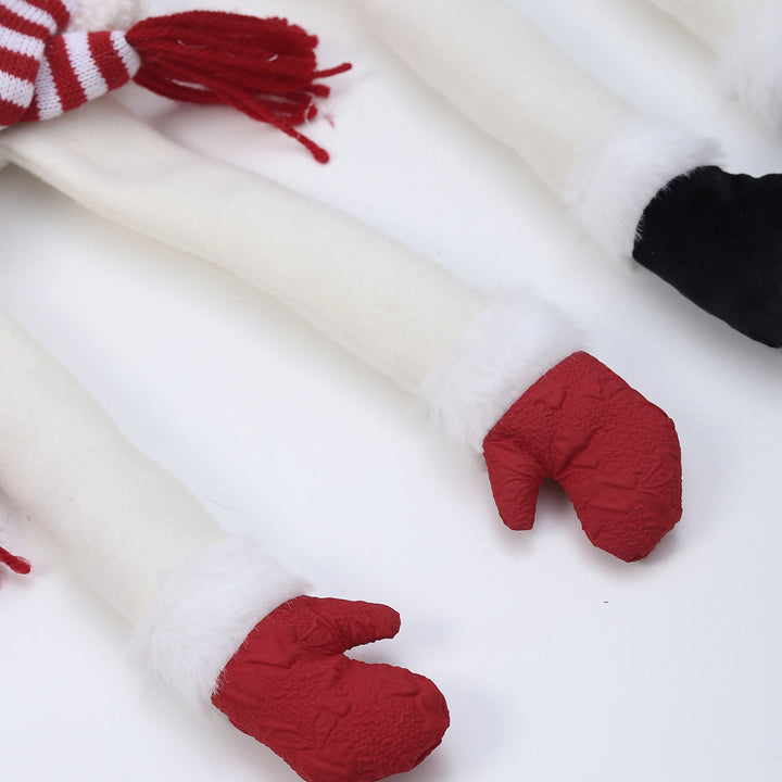Sciarpa invernale lavorata a maglia con pupazzo di neve e cappello rosso di Natale - image 3