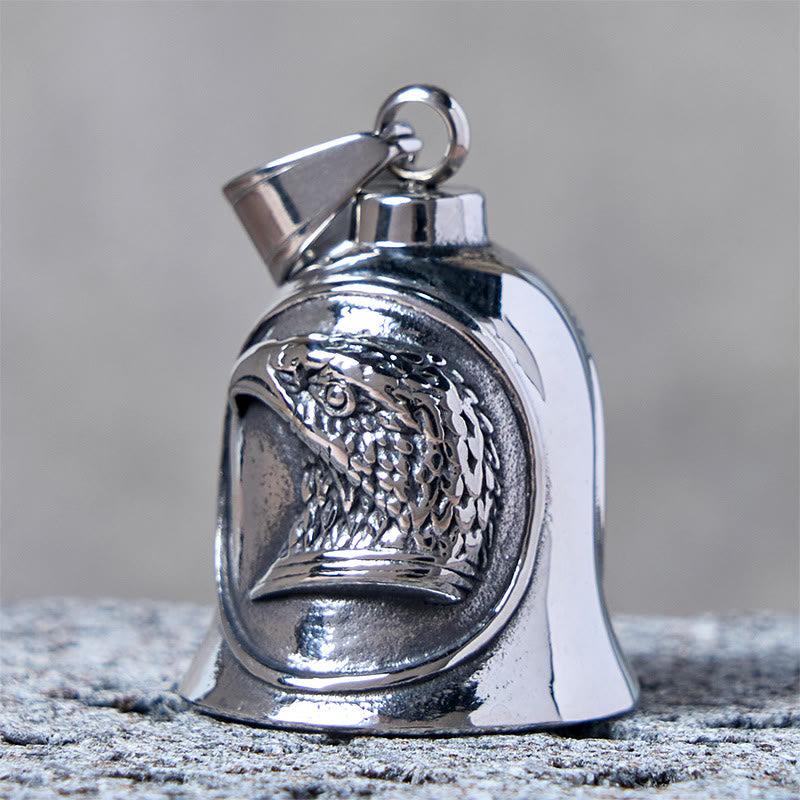 Portachiavi con campanello da equitazione aquila punk in argento - image 2