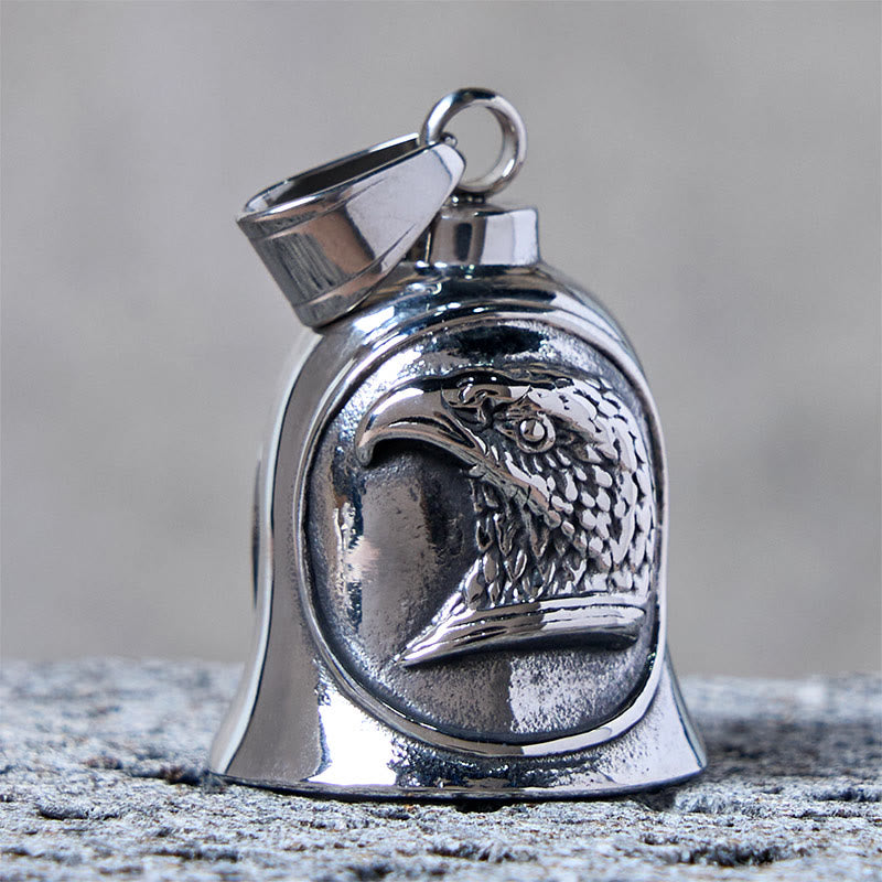 Portachiavi con campanello da equitazione aquila punk in argento - image 3