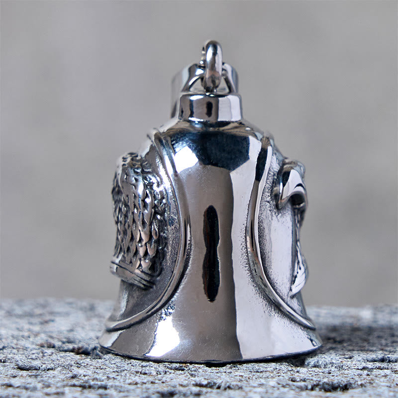 Portachiavi con campanello da equitazione aquila punk in argento - image 4