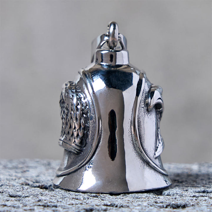Portachiavi con campanello da equitazione aquila punk in argento - image 4