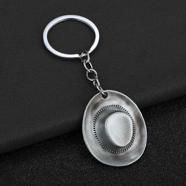 Portachiavi con ciondolo a forma di lettera con stampa leopardata e cappello da cowboy - image 5