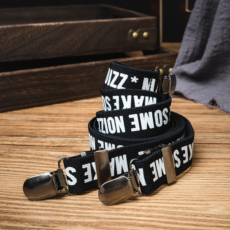 Bretelle elastiche con stampa a Y in bianco e nero - image 2