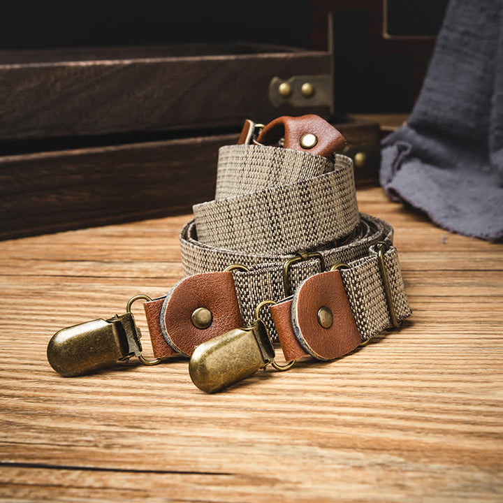 Bretelle elastiche casual nostalgiche color cachi scuro - image 2