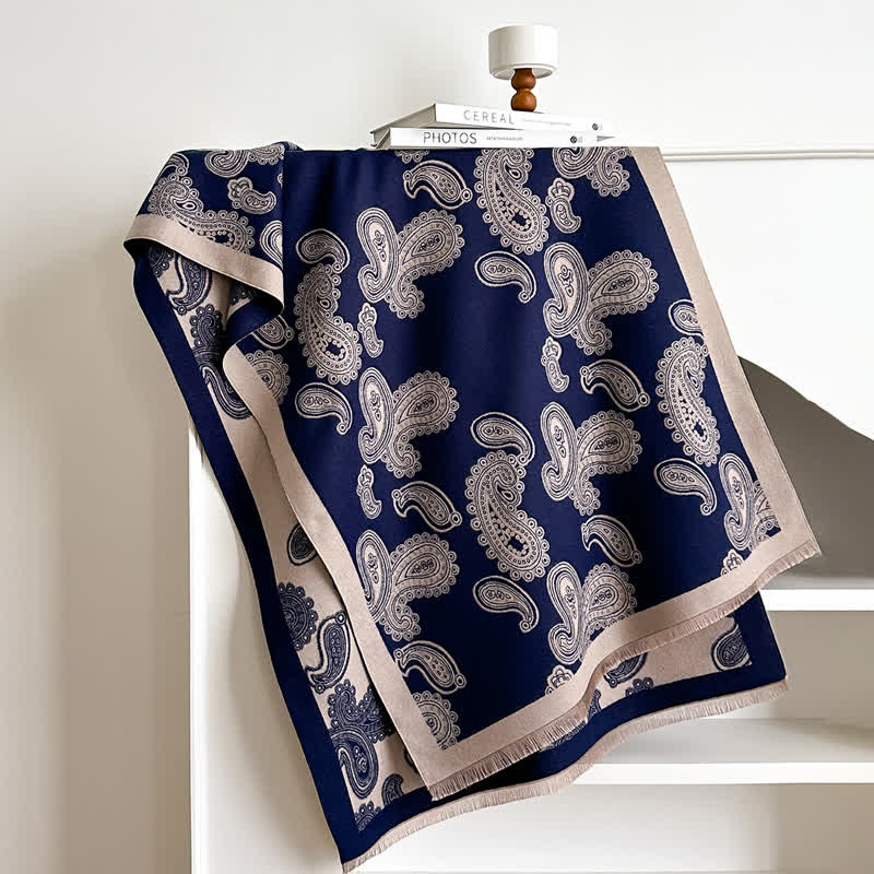 Sciarpa calda double face con motivo Paisley intricato - image 1