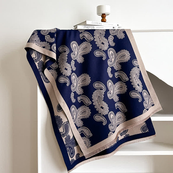 Sciarpa calda double face con motivo Paisley intricato - image 1