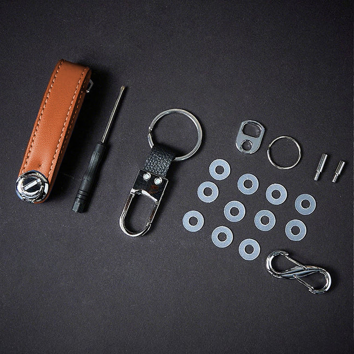 Organizer per chiavi in pelle antifurto portatile di grande capacità - Arancia - image 9