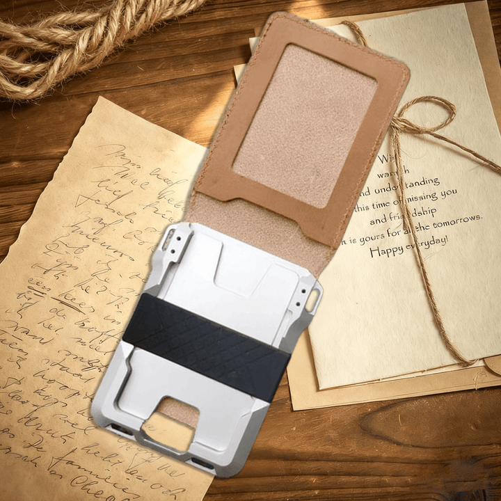 Portafoglio tattico antifurto con chiusura a scatto e porta carte di credito - Marrone - image 5