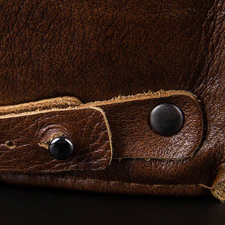 Berretto letterario ottagonale in vera pelle