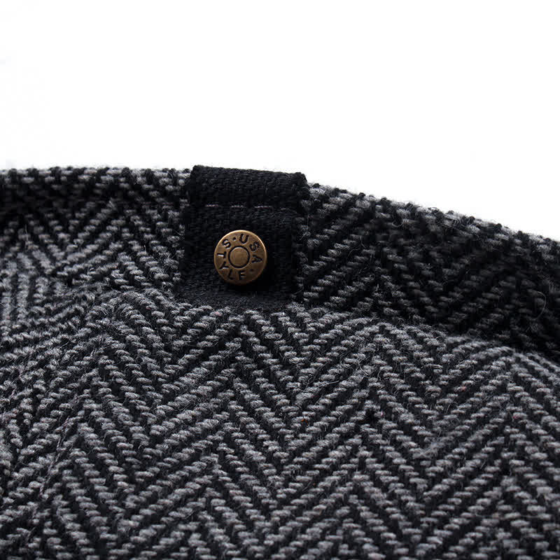 Berretto ottagonale a spina di pesce a righe vintage