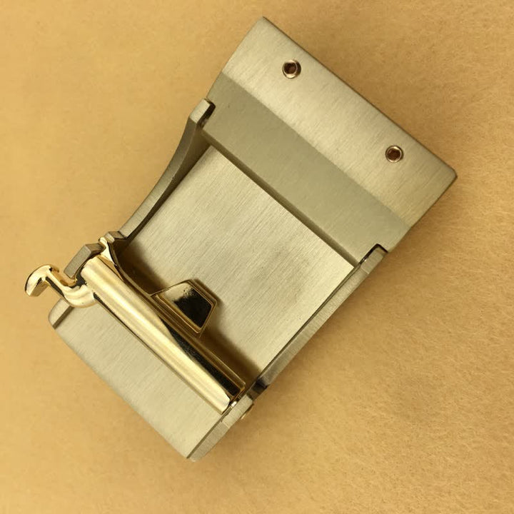 Cintura in pelle con fibbia automatica turchese con piuma in rilievo fai da te da uomo
