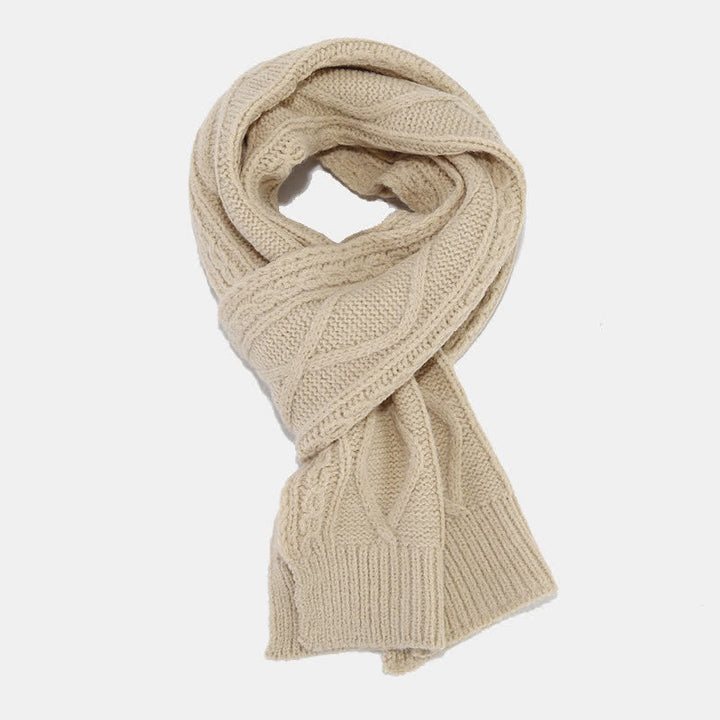 Set di 3 guanti senza dita con sciarpa e cappello lavorati a maglia da donna