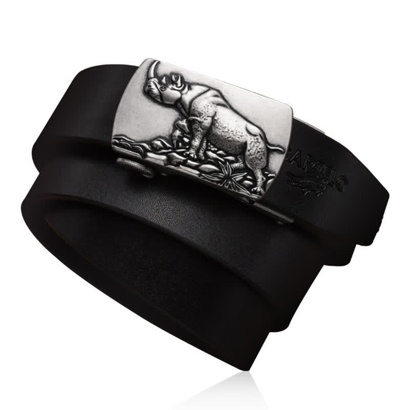 Cintura in pelle con chiusura automatica da uomo in piedi Rhino Business