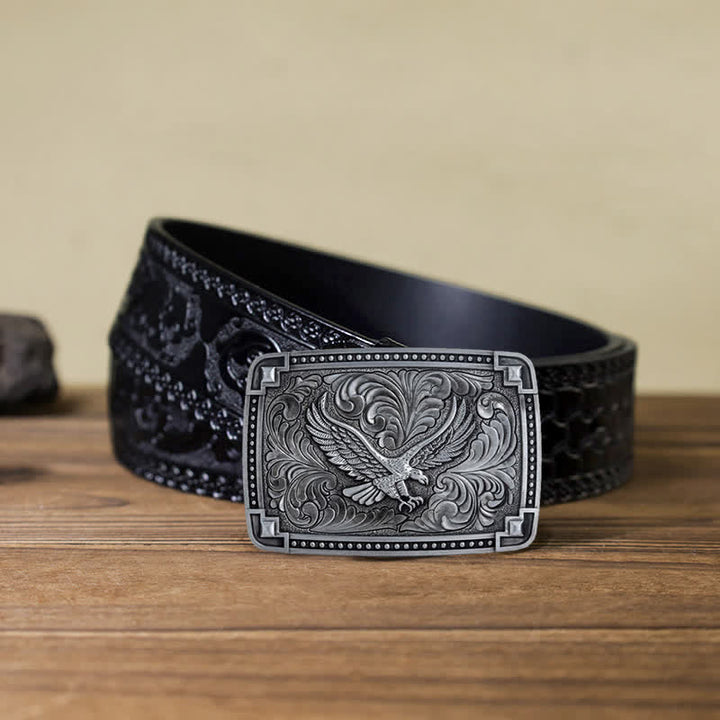 Cintura in pelle con fibbia "Soaring Eagle In Dreamy Sky" fai da te da uomo