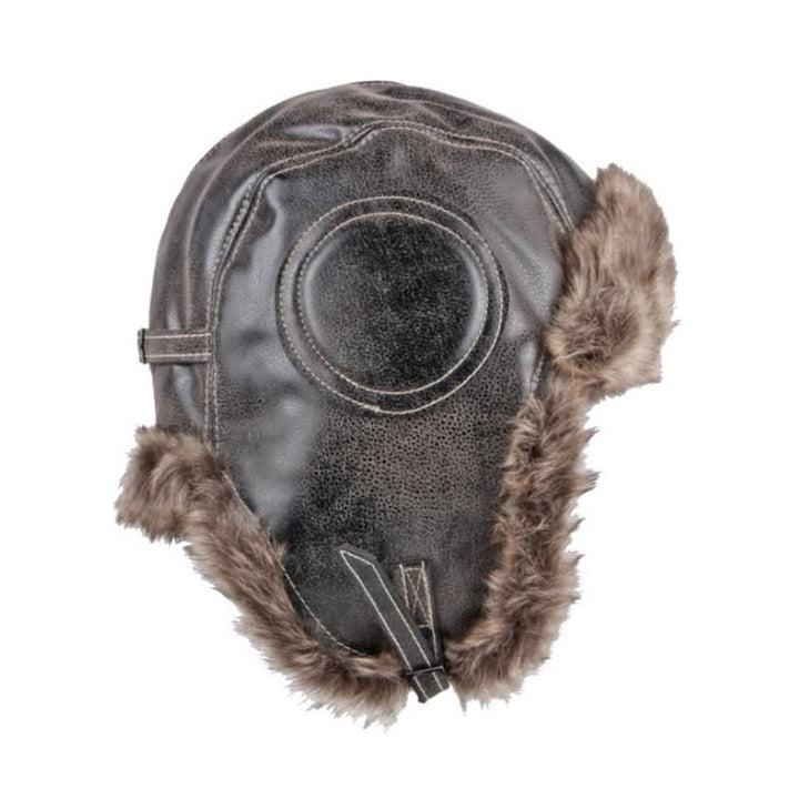 Cappello da cacciatore in similpelle con protezione per le orecchie morbida e soffice