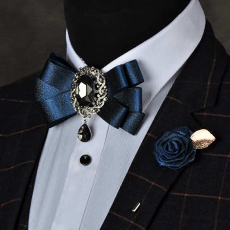 Set di 3 papillon colorati con strass neri