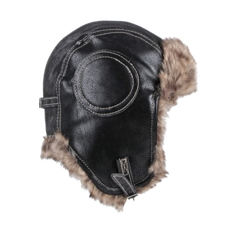 Cappello da cacciatore in similpelle con protezione per le orecchie morbida e soffice