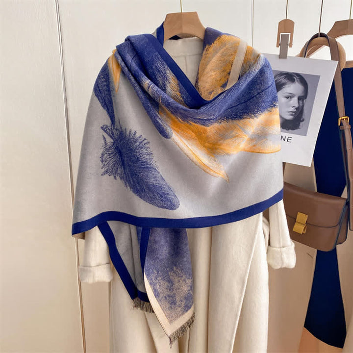 Sciarpa ispessita con pittura a olio di scena magnifica da donna