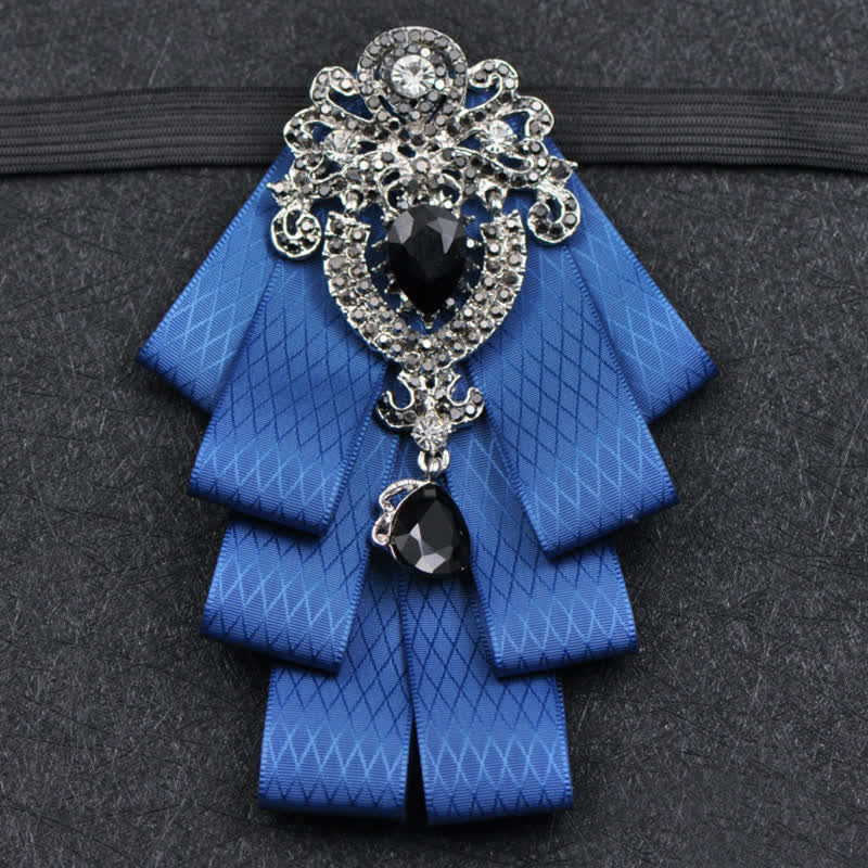 Set di 3 papillon con strass neri a quadri