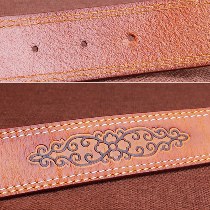Cintura etnica da uomo in pelle di cavallo color argento da cowboy