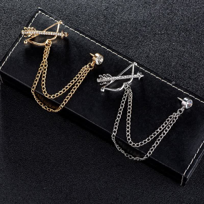 Spilla a catena con freccia di Cupido da uomo