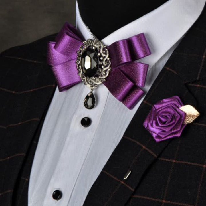 Set di 3 papillon colorati con strass neri