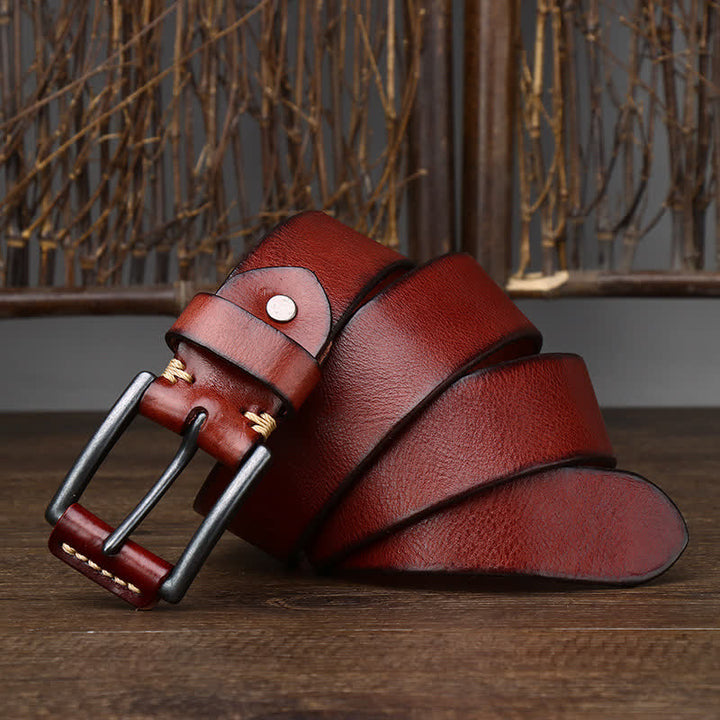 Cintura da cowboy in pelle lucida retrò da uomo alla moda