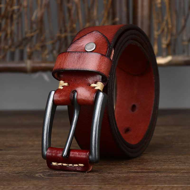 Cintura da cowboy in pelle lucida retrò da uomo alla moda