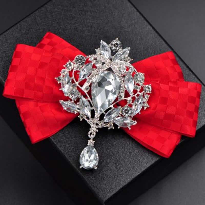 Set di 3 papillon con spilla e strass a scacchi