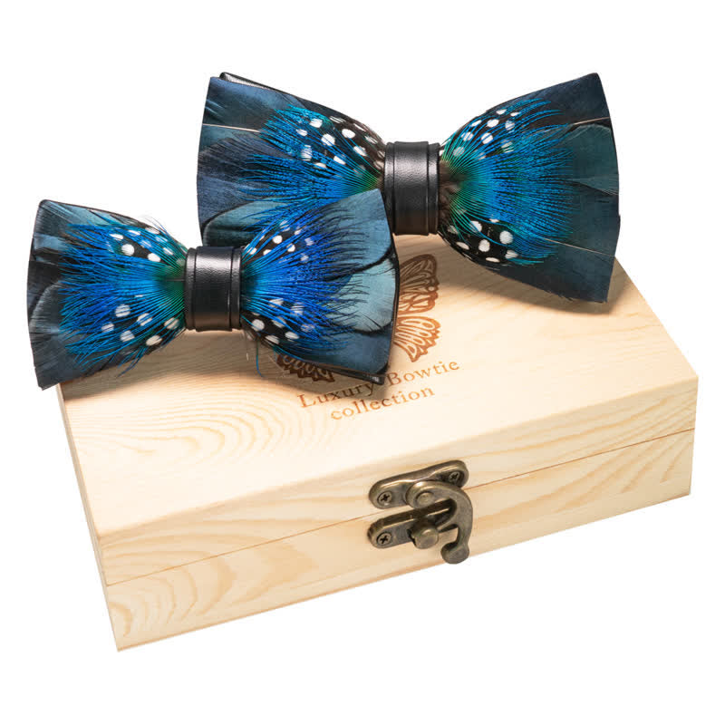 Set di 2 cravatte a farfalla genitori-figli in acciaio blu e nero