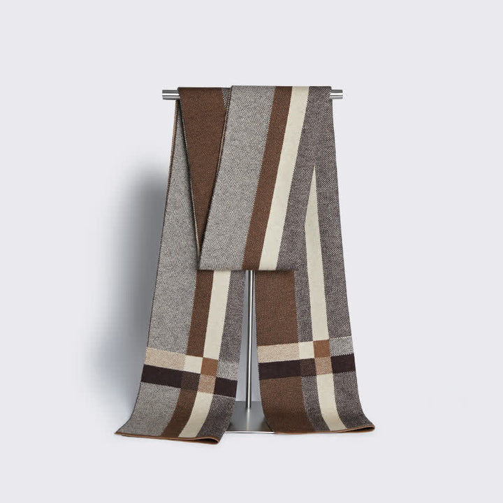 Sciarpa a righe scozzesi calda classica invernale da uomo