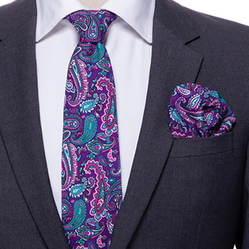 Set di 2 cravatte esotiche Paisley da uomo
