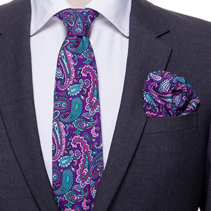 Set di 2 cravatte esotiche Paisley da uomo