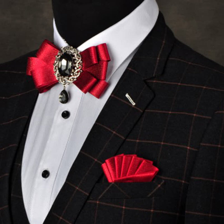 Set di 3 papillon colorati con strass neri