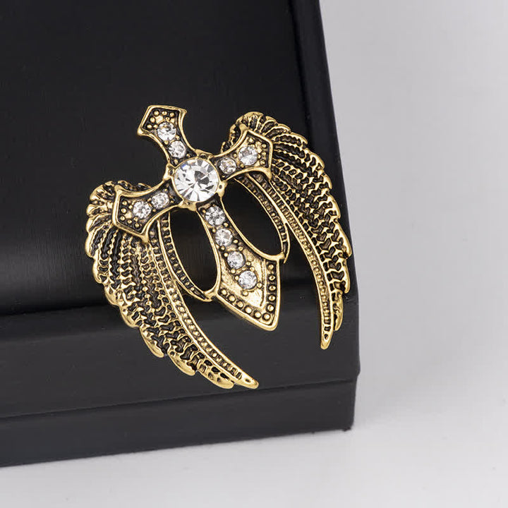 Spilla a forma di croce con ali Soar In Faith da uomo