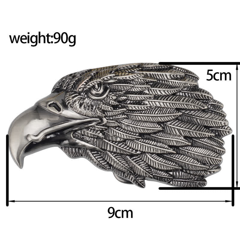 Cintura in pelle con fibbia a forma di testa di aquila calva 3D fai da te da uomo