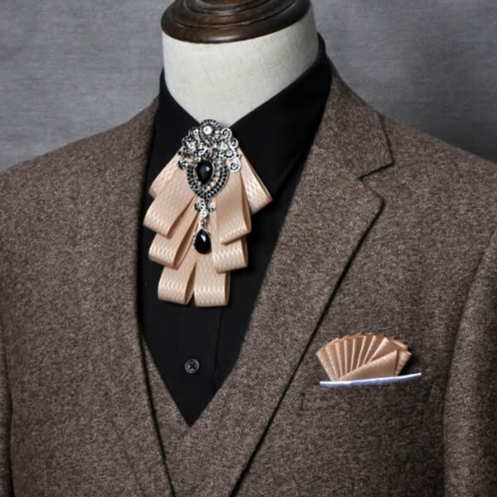 Set di 3 papillon con strass neri a quadri