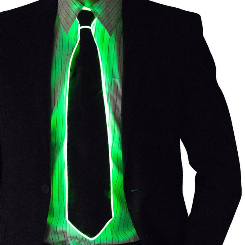 Cravatta luminosa colorata con LED al neon divertente