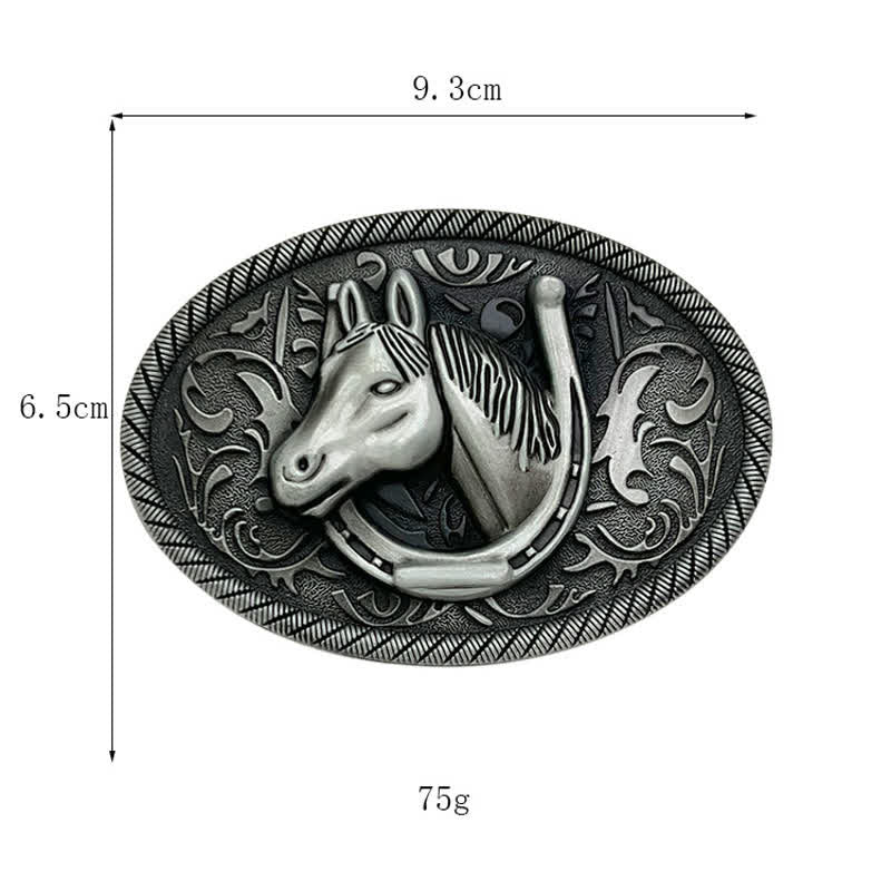 Cintura in pelle con fibbia a ferro di cavallo in argento antico fai da te da uomo