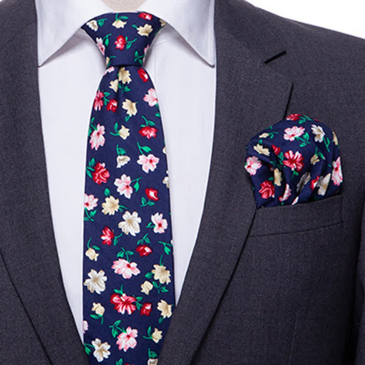 Set di 2 cravatte floreali in stile bohémien da uomo