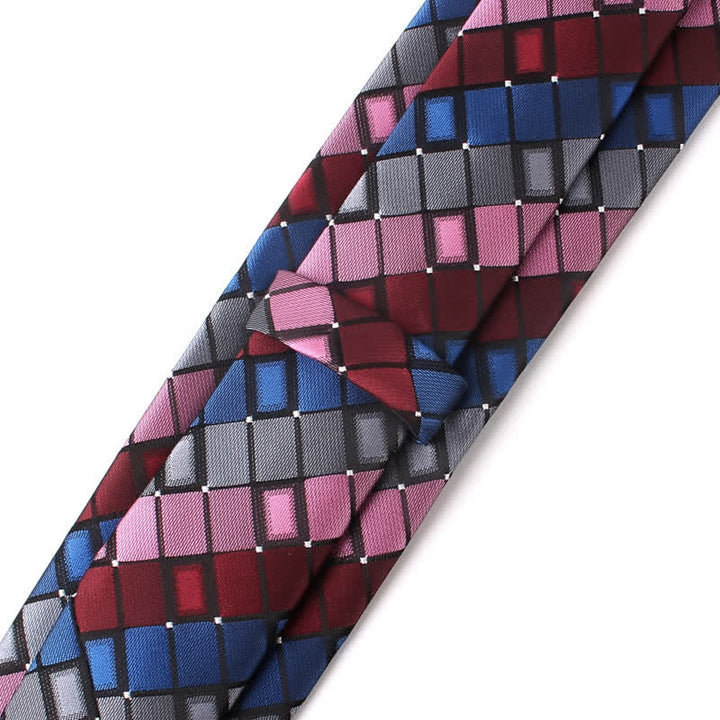 Cravatta a quadri quadrati con toppa colorata da uomo