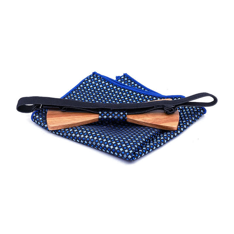 Set di 3 papillon in legno con motivo a alce natalizio da uomo