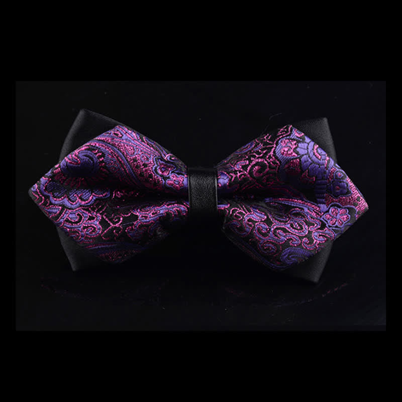 Papillon a punta con motivo Paisley viola reale da uomo