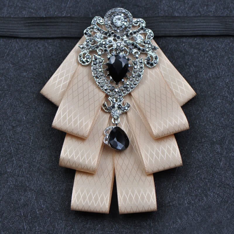 Set di 3 papillon con strass neri a quadri