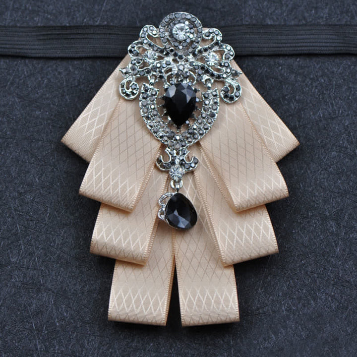 Set di 3 papillon con strass neri a quadri