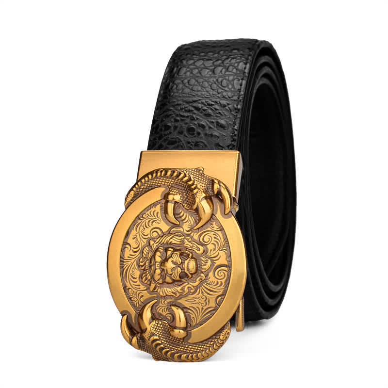 Cintura automatica in pelle con motivo coccodrillo Savage Lion da uomo