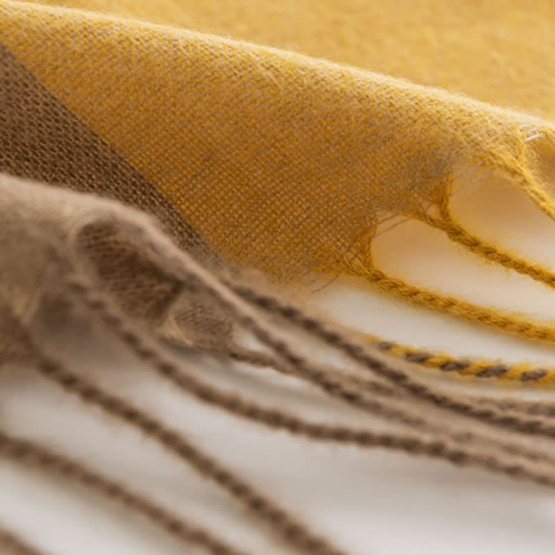 Sciarpa con nappe a quadri e scialle caldo da donna