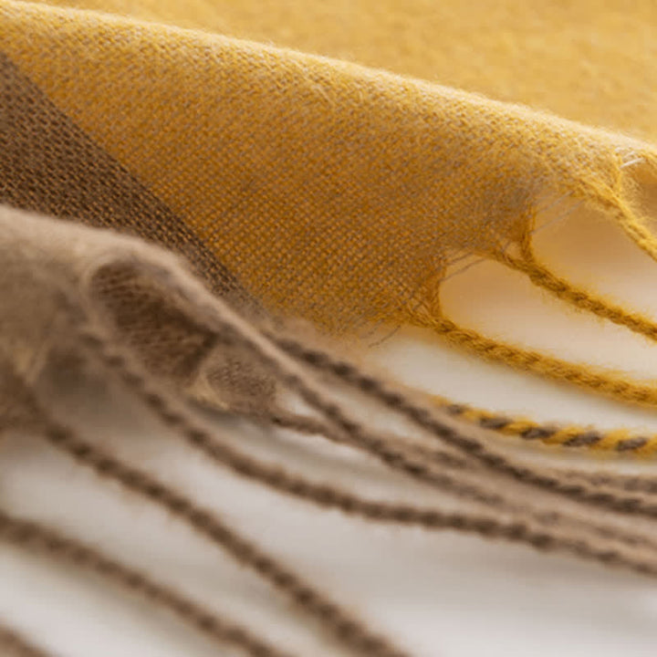 Sciarpa con nappe a quadri e scialle caldo da donna