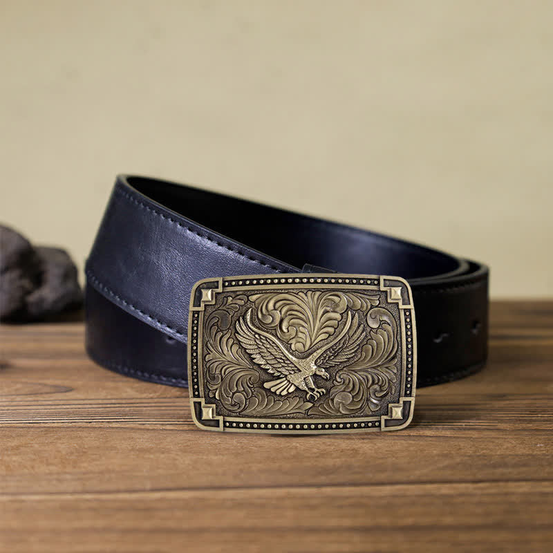 Cintura in pelle con fibbia "Soaring Eagle In Dreamy Sky" fai da te da uomo