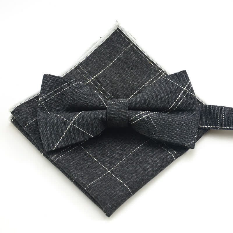 Set di 2 papillon classici a quadri da uomo